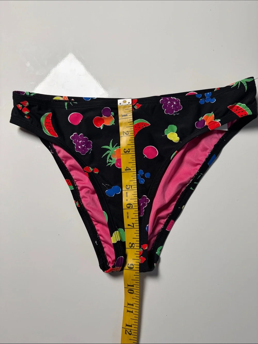 kate spade Black Bandeau Bikini with Multicolor Fruit Print